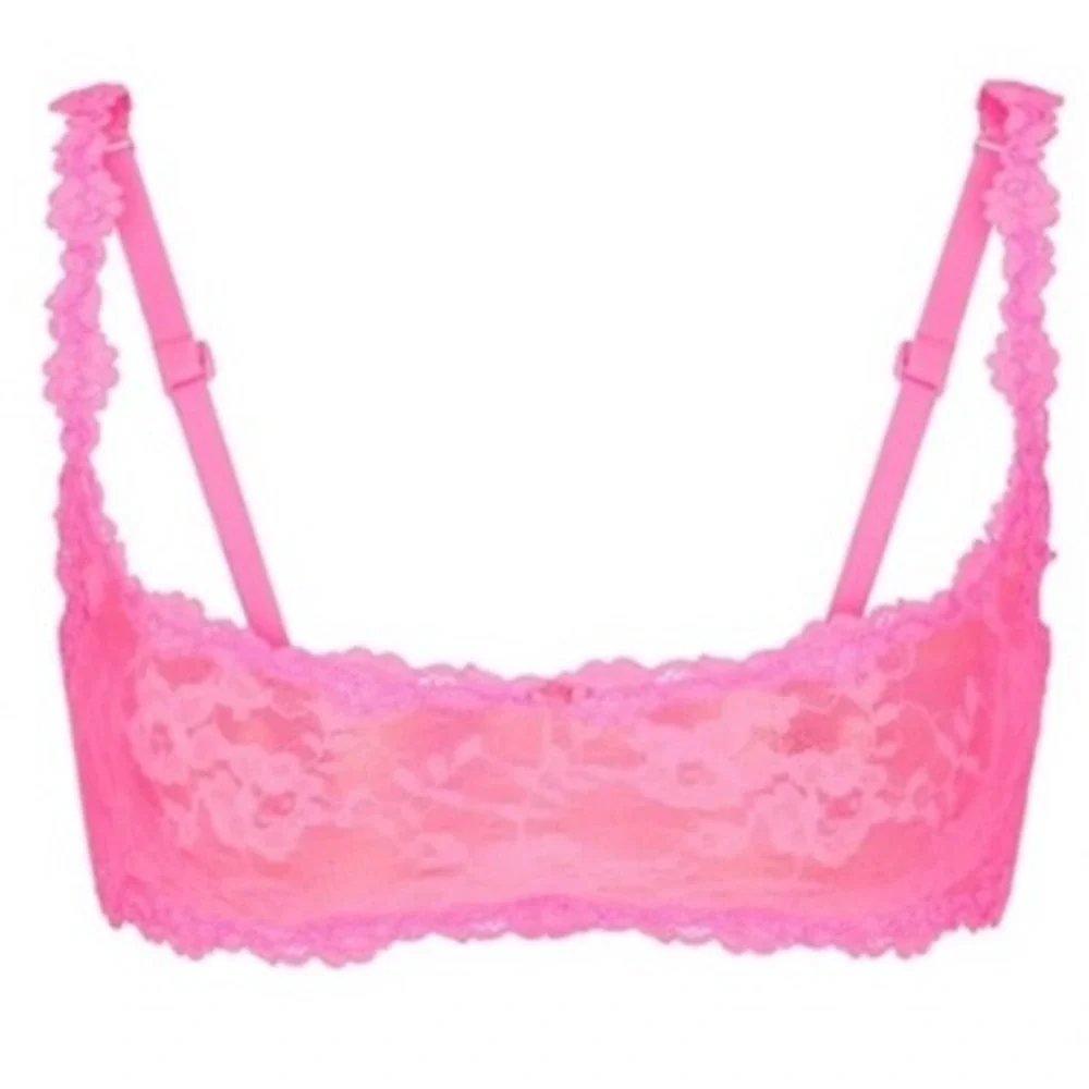 Skims Stretch Lace Skimpy Scoop Bralette Pink BR-SCP-2965 XL
